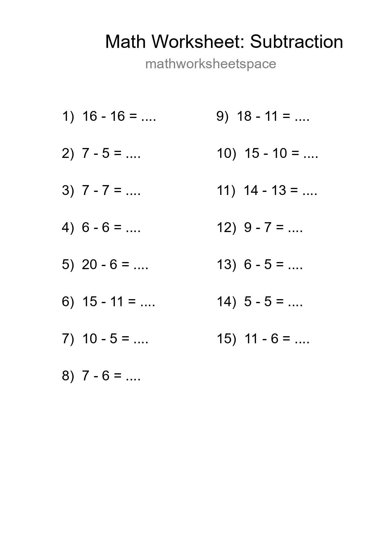 Free 15 Subtraction Math Worksheet For Grade 2 With Answers - Part 118