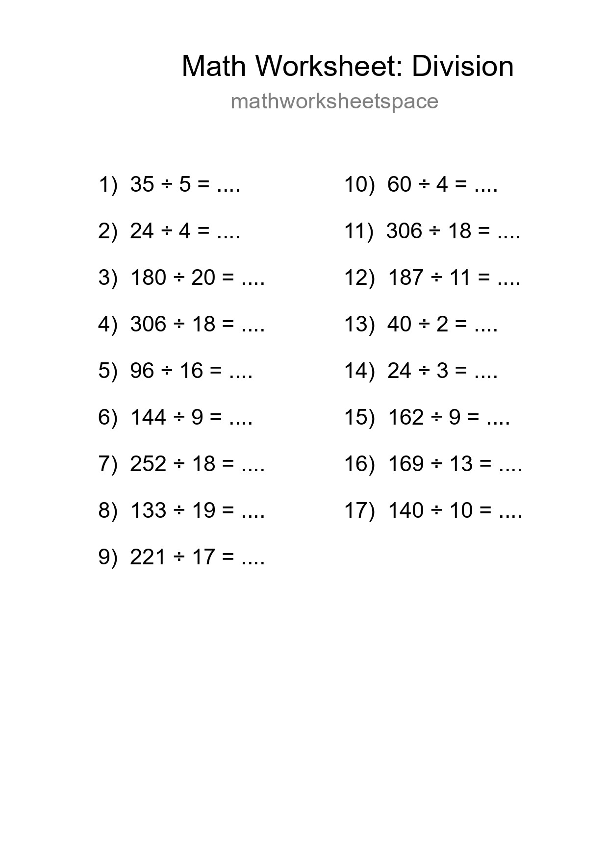 Free 17 Division Math Worksheet For Grade 2 With Answers - Part 14