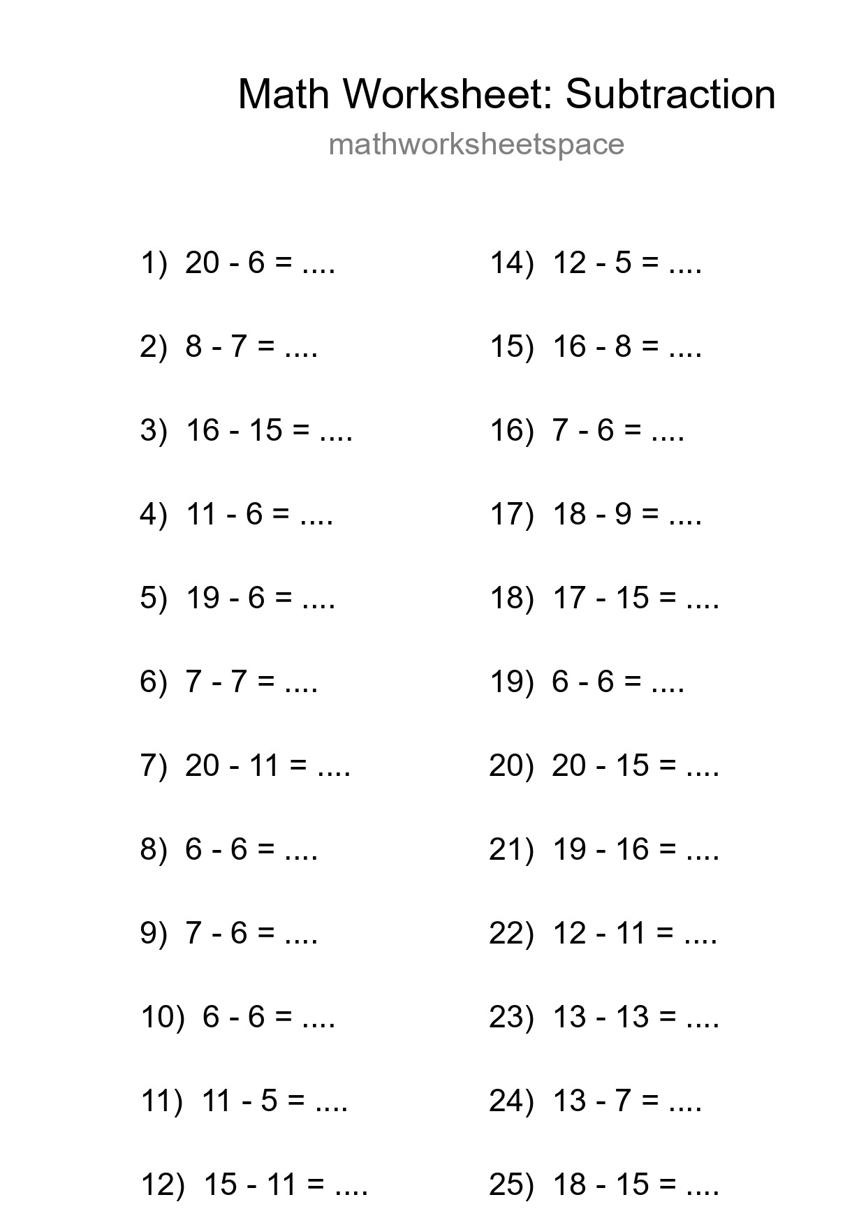 Free 26 Subtraction Math Worksheet For Grade 2 - Part 108