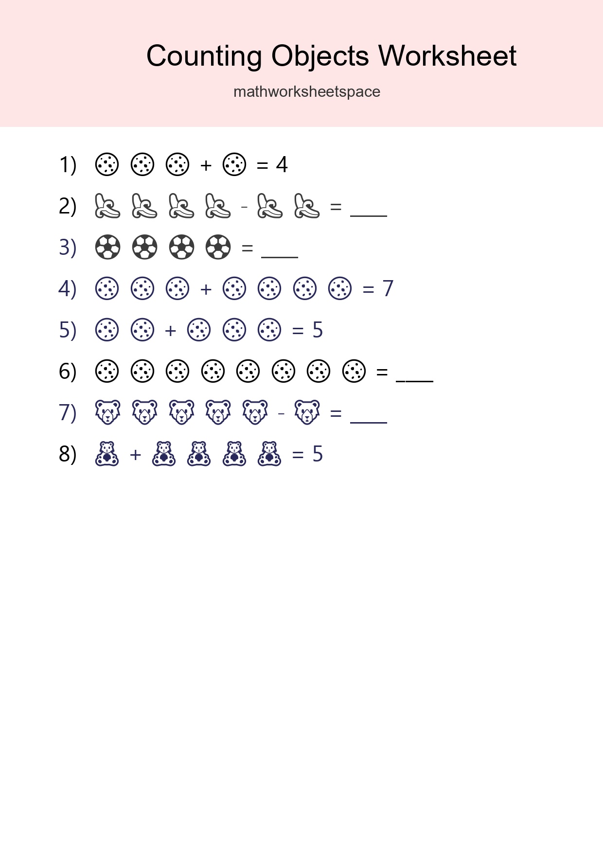 Free Counting Objects Worksheet For Kindergarten - Part 23