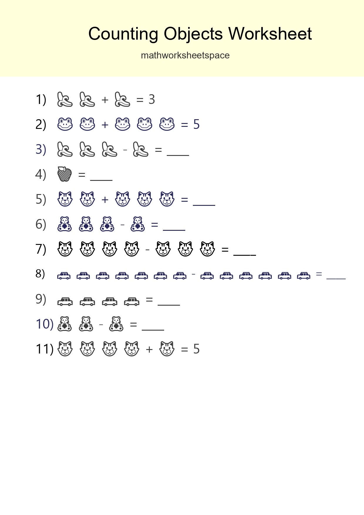 Free Counting Objects Worksheet For Kindergarten - Part 243