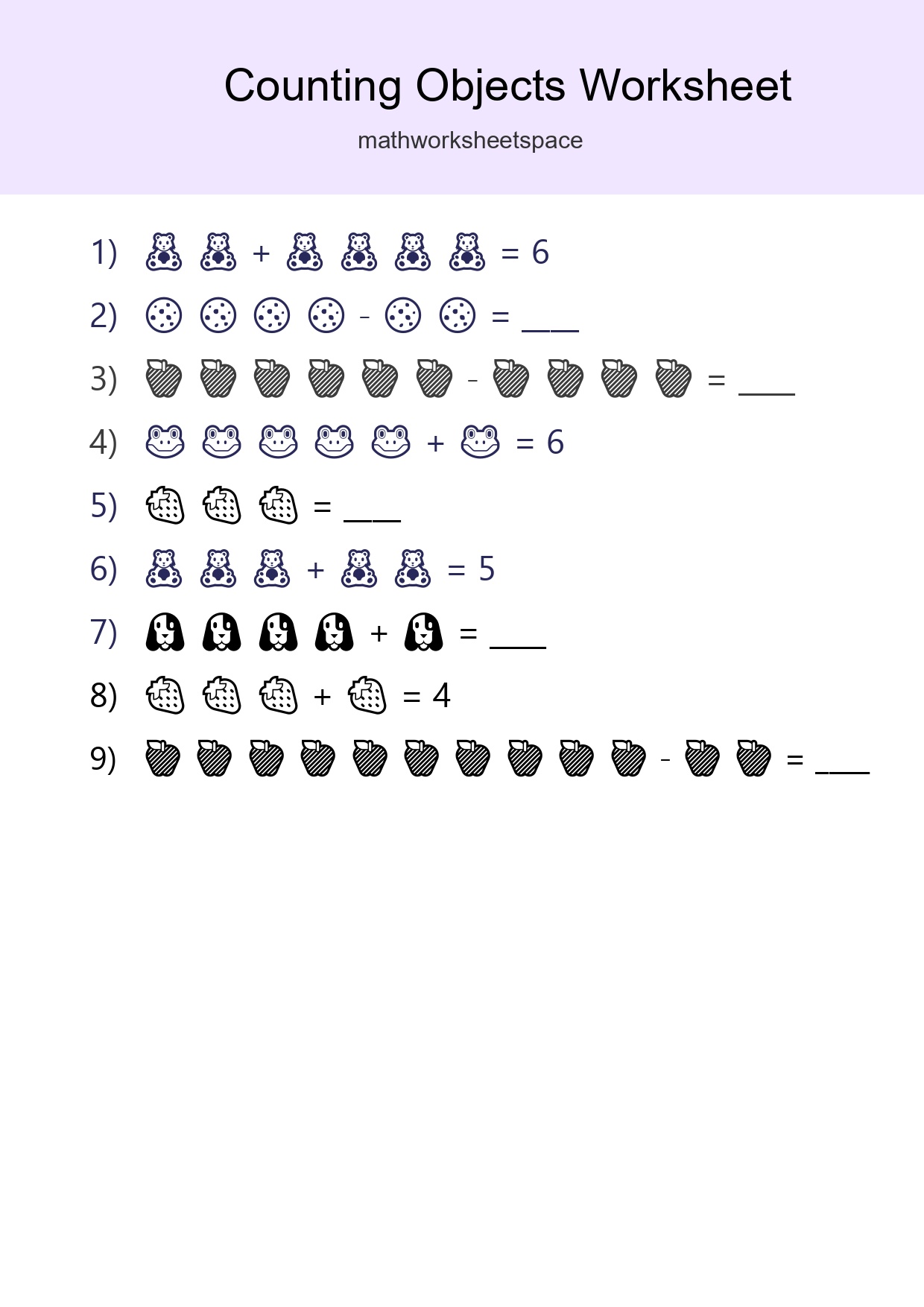 Free Counting Objects Worksheet For Kindergarten - Part 53