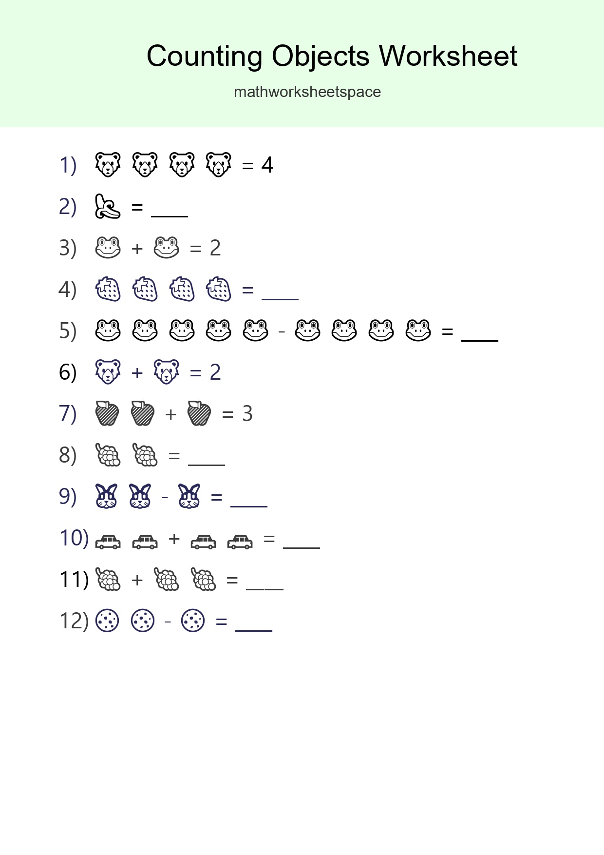 Free Counting Objects Worksheet For Pre-K - Part 143