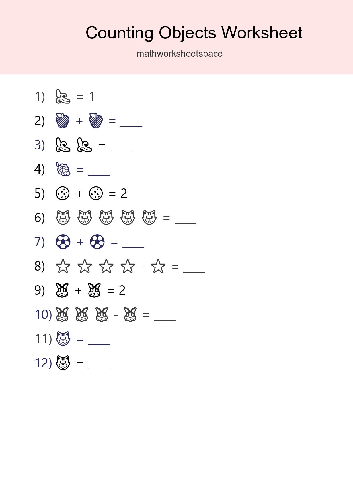 Free Counting Objects Worksheet For Pre-K - Part 173