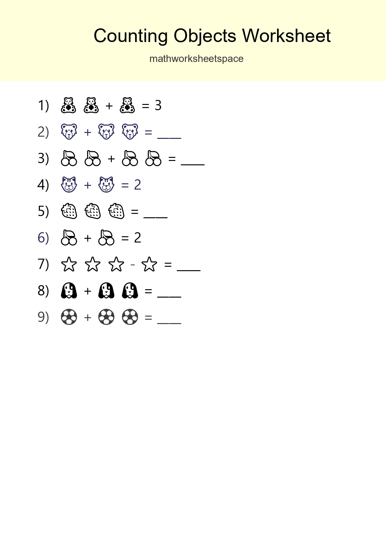 Free Counting Objects Worksheet For Pre-K - Part 63