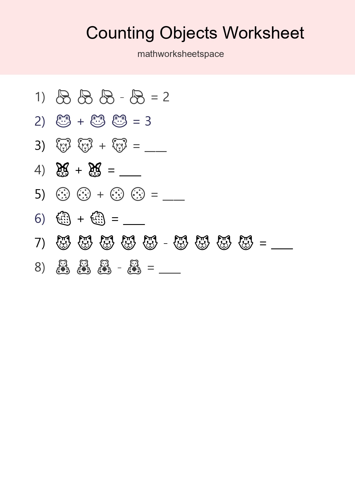 Free Counting Objects Worksheet For Pre-K Printable - Part 263