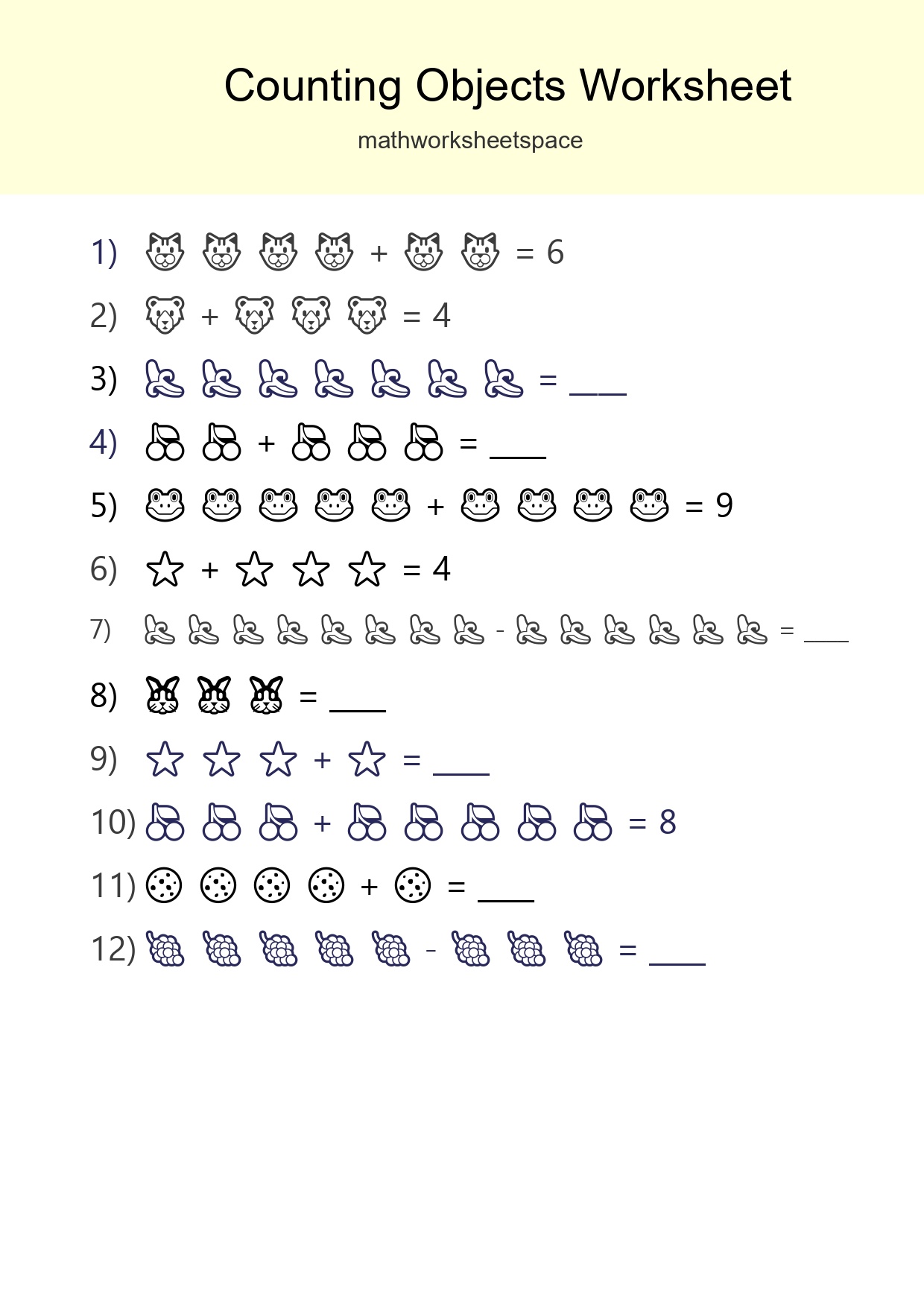 Kindergarten Count The Objects Worksheet - Part 183