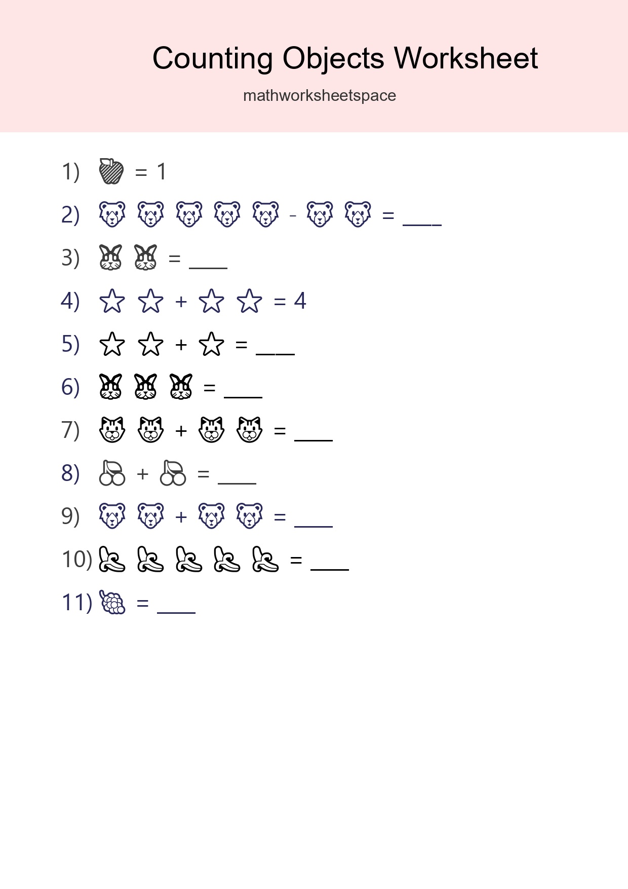 Pre-K Count The Objects Worksheet - Part 33