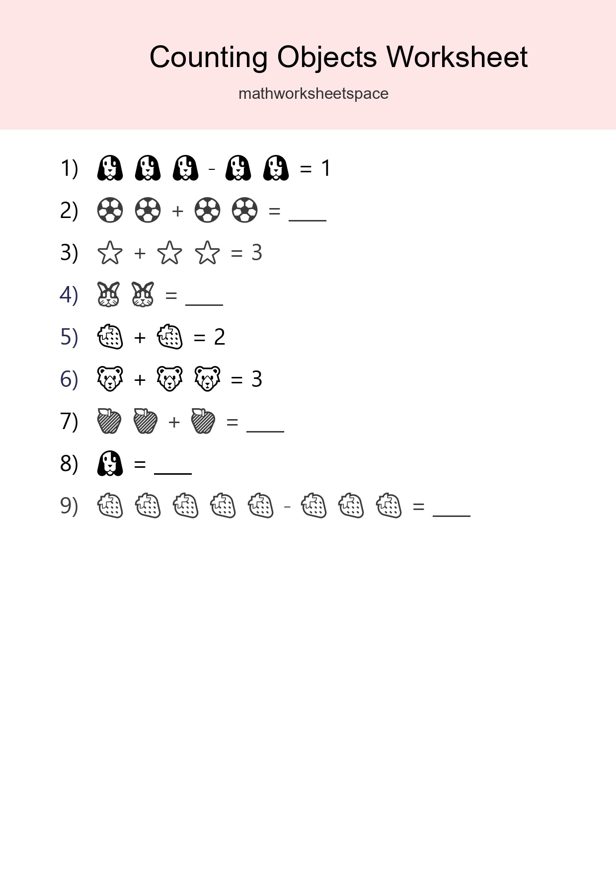 Pre-K Count The Objects Worksheet - Part 73